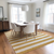 9' X 12' Gold Striped Washable Non Skid Indoor Outdoor Area Rug
