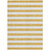 9' X 12' Gold Striped Washable Non Skid Indoor Outdoor Area Rug