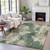 10' X 14' Fern Green And Beige Abstract Washable Indoor Outdoor Area Rug - Fern Green, Beige