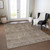 10' X 14' Brown And Tan Floral Washable Indoor Outdoor Area Rug