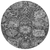 8' Gray And Ash Gray Round Damask Washable Indoor Outdoor Area Rug