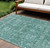 8' X 10' Dark Green And Aqua Oriental Washable Indoor Outdoor Area Rug