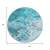 8' Teal Blue And Ivory Round Abstract Washable Indoor Outdoor Area Rug