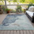 9' X 12' Pale Aqua And Taupe Abstract Washable Indoor Outdoor Area Rug - 880016838183