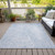 10' X 14' Denim Blue Ivory And Gray Geometric Washable Indoor Outdoor Area Rug