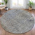 8' Taupe And Ivory Round Abstract Washable Indoor Outdoor Area Rug - Taupe, Ivory