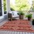 9' X 12' Red And Ivory Southwestern Washable Indoor Outdoor Area Rug