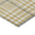 8' Gold Gray And Beige Round Plaid Washable Indoor Outdoor Area Rug