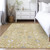 9' X 12' Gold Ivory And Gray Oriental Washable Indoor Outdoor Area Rug