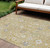 9' X 12' Gold Ivory And Gray Oriental Washable Indoor Outdoor Area Rug