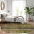 8' Gray Gold And Brown Round Medallion Washable Indoor Outdoor Area Rug