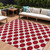 10' X 14' Red And Ivory Polka Dot Washable Indoor Outdoor Area Rug - 880016797626