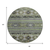 8' Fern Green Taupe And Ivory Round Tribal Washable Indoor Outdoor Area Rug