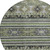 8' Fern Green Taupe And Ivory Round Tribal Washable Indoor Outdoor Area Rug