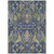 10' X 14' Navy Blue Green And Brown Floral Washable Indoor Outdoor Area Rug