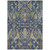 10' X 14' Navy Blue Green And Brown Floral Washable Indoor Outdoor Area Rug