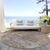 8' Beige And Taupe Round Abstract Washable Indoor Outdoor Area Rug