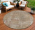 8' Beige And Taupe Round Abstract Washable Indoor Outdoor Area Rug - 880016825145