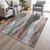 9' X 12' Salmon And Denim Blue Abstract Washable Indoor Outdoor Area Rug