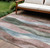 9' X 12' Salmon And Denim Blue Abstract Washable Indoor Outdoor Area Rug