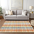 9' X 12' Peach Ivory And Orange Plaid Washable Indoor Outdoor Area Rug