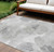 9' X 12' Ivory And Silver Floral Washable Indoor Outdoor Area Rug