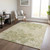 9' X 12' Khaki Ivory And Green Floral Washable Indoor Outdoor Area Rug