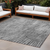 10' X 14' Gray and Ivory Abstract Washable Non Skid Indoor Outdoor Area Rug