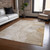 8' X 10' Beige Abstract Washable Non Skid Indoor Outdoor Area Rug - 608219218843