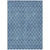 10' X 14' Denim Blue And Ivory Geometric Washable Indoor Outdoor Area Rug - Denim Blue, Ivory
