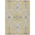 8' X 10' Gold Ivory And Gray Floral Washable Indoor Outdoor Area Rug