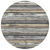 8' Charcoal Beige And Brown Round Striped Washable Indoor Outdoor Area Rug