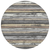 8' Charcoal Beige And Brown Round Striped Washable Indoor Outdoor Area Rug