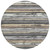 8' Charcoal Beige And Brown Round Striped Washable Indoor Outdoor Area Rug