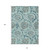 10' X 14' Teal Blue Gray And Aqua Floral Washable Indoor Outdoor Area Rug