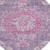 8' Purple Round Floral Medallion Washable Indoor Outdoor Area Rug