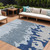 8' X 10' Sky Blue And Denim Blue Abstract Washable Indoor Outdoor Area Rug - 880016839043