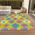 10' X 14' Lime Green Pink And Purple Southwestern Washable Indoor Outdoor Area Rug