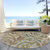 8' Beige Taupe And Copper Round Floral Washable Indoor Outdoor Area Rug