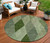 8' Green Mint Green And Sage Round Argyle Washable Indoor Outdoor Area Rug