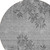 8' Gray Charcoal And Ivory Round Floral Washable Indoor Outdoor Area Rug