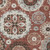 8' X 10' Orange Taupe And Gray Floral Medallion Washable Indoor Outdoor Area Rug