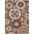8' X 10' Orange Taupe And Gray Floral Medallion Washable Indoor Outdoor Area Rug