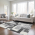 9' X 12' Gray Charcoal And Silver Abstract Washable Indoor Outdoor Area Rug