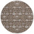 8' Chocolate Beige And Gray Round Floral Washable Indoor Outdoor Area Rug - Chocolate, Beige, Gray