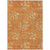 8' X 10' Orange Gray And Beige Floral Washable Indoor Outdoor Area Rug