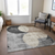 10' X 14' Pewter Brown And Charcoal Geometric Washable Indoor Outdoor Area Rug