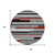 8' Gray Black And Red Round Striped Washable Indoor Outdoor Area Rug
