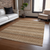 8' X 10' Taupe And Brown Striped Washable Indoor Outdoor Area Rug
