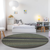 8' Round Sage Round Striped Washable Non Skid Indoor Outdoor Area Rug